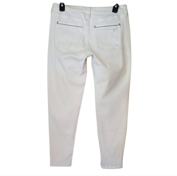 White House Black Market Womens White Distressed Girlfriend Denim Jeans Size 2 - Picture 6 of 8